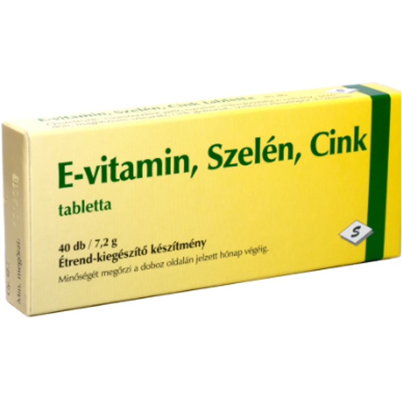 E-vitamin, Szelén, Cink tabletta