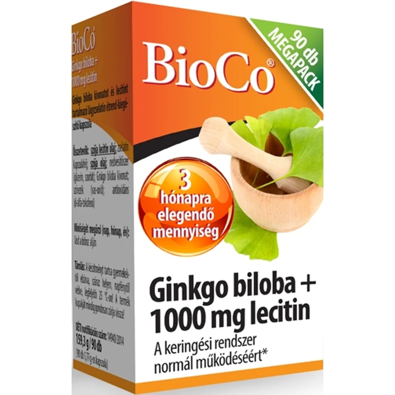 Gingko biloba + 1000 mg lecitin_90 db